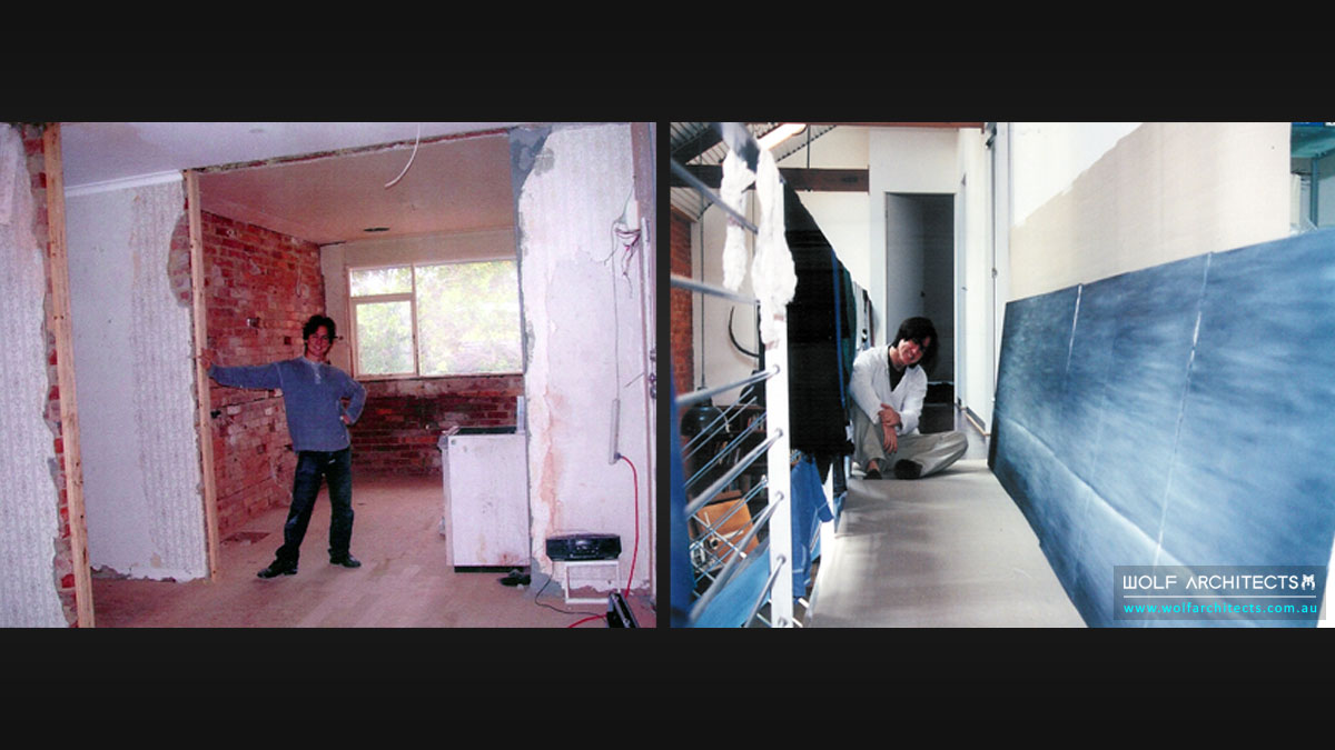On the left is Taras during the period of property renovation. On the right is Taras the artist, at the time he was selling his own artworks for a living.