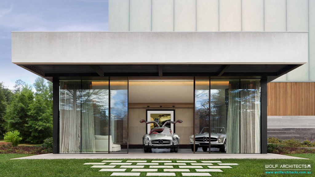 Super Villa for car collection by dream home design experts Wolf Architects
